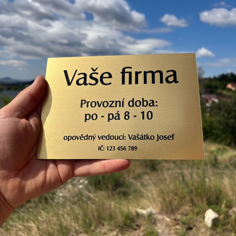 Označení firmy, Zlatý lesklý hliník