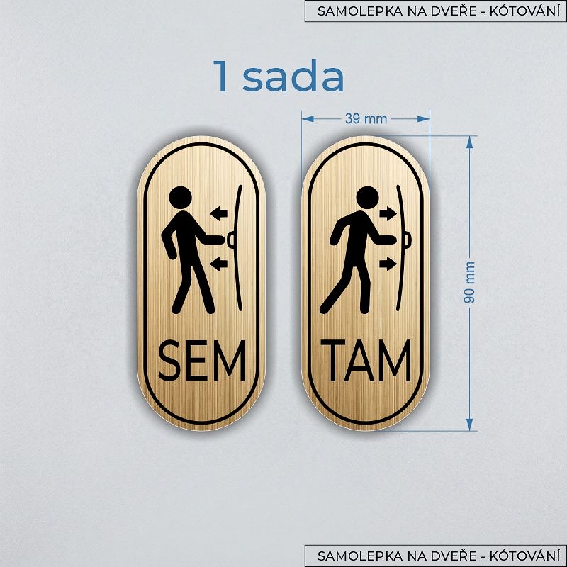 SEM-TAM, zlatý ovál 39x90mm, typ 3