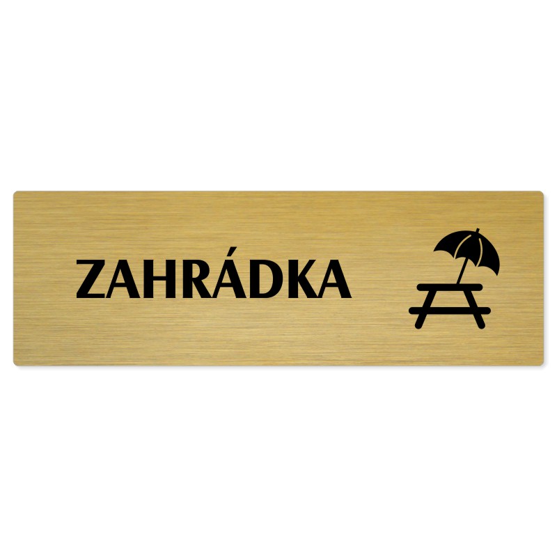 Zahrádka, 240x79mm, zlatá popiska