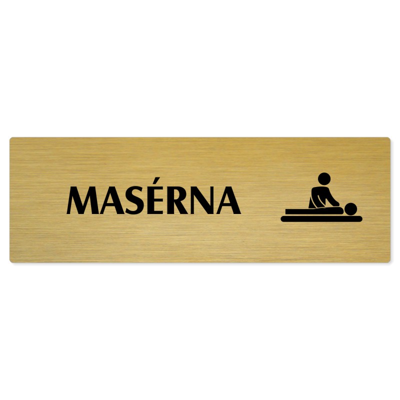 Masérna, 200x66mm, zlatá popiska 