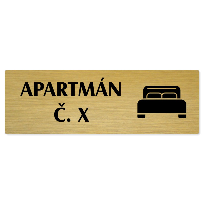 Apartmán č., 200x66mm, zlatá popiska