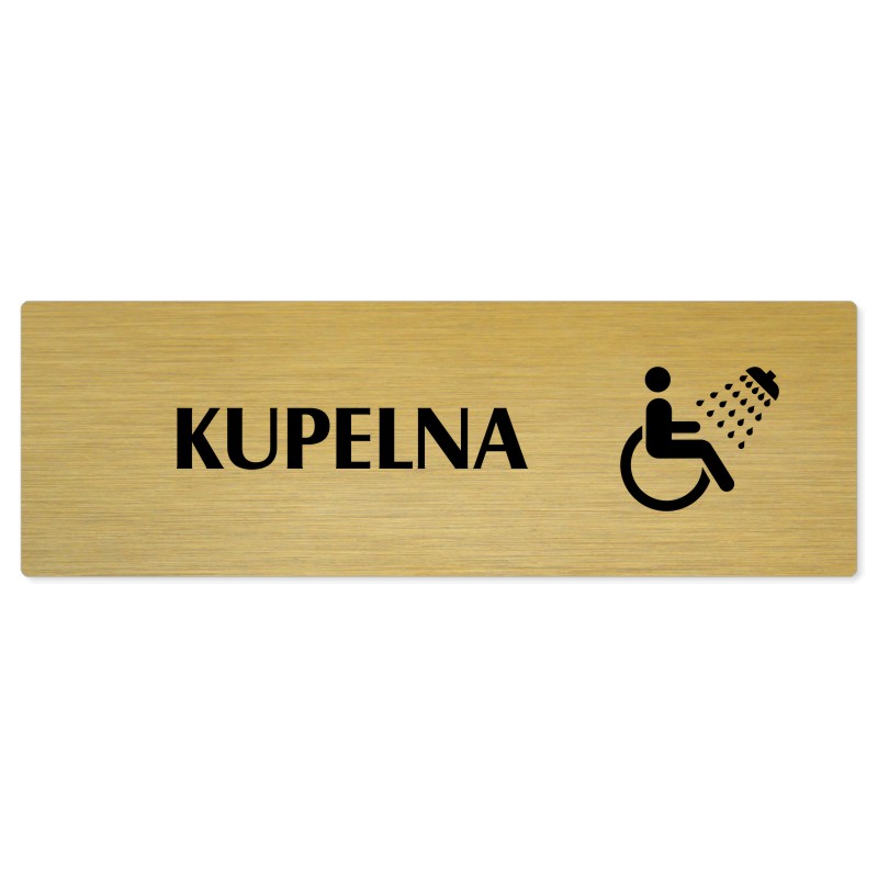Koupelna, 200x66mm, zlatá popiska
