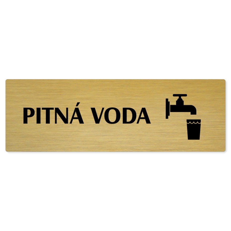 Pitná voda, 240x79mm, zlatá popiska