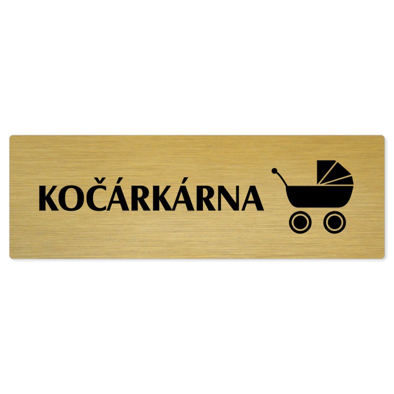Kočárkárna, 200x66mm, zlatá popiska