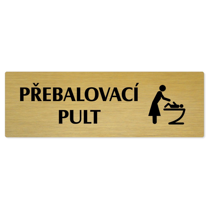 Přebalovací pult, 240x79mm, zlatá popiska 