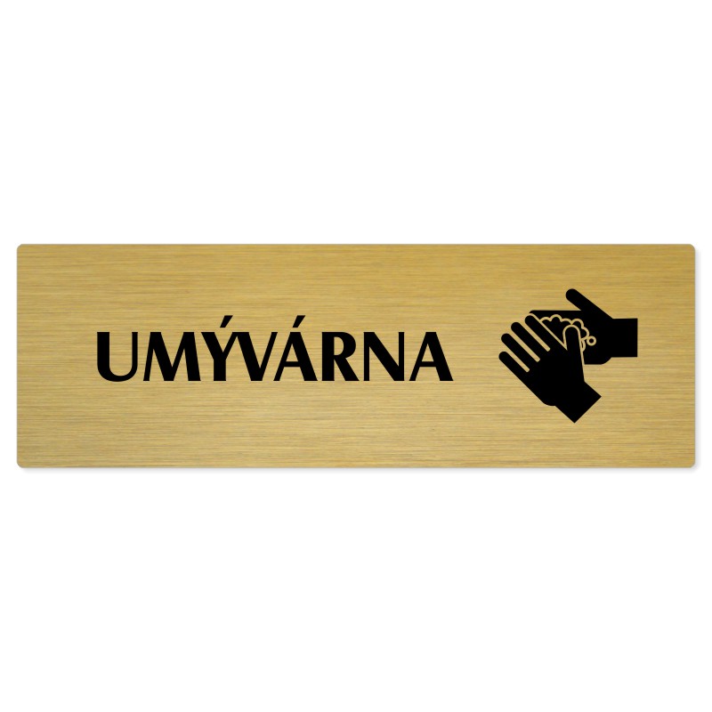Umývárna, 240x79mm, zlatá popiska 