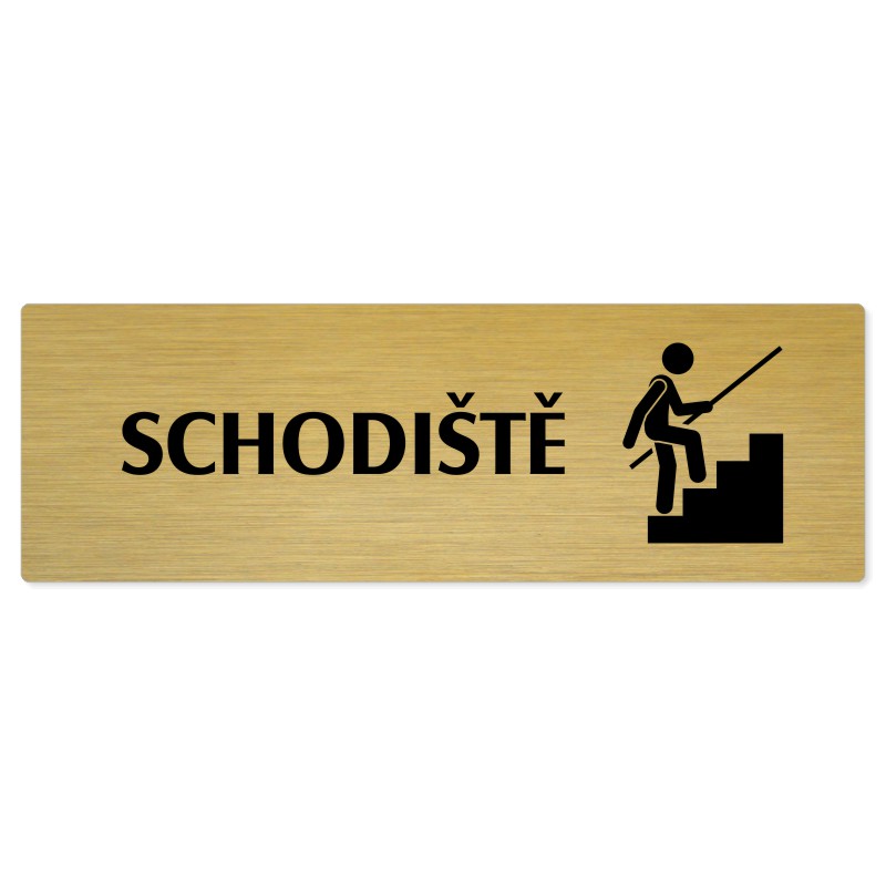 Schodiště, 240x79mm, zlatá popiska