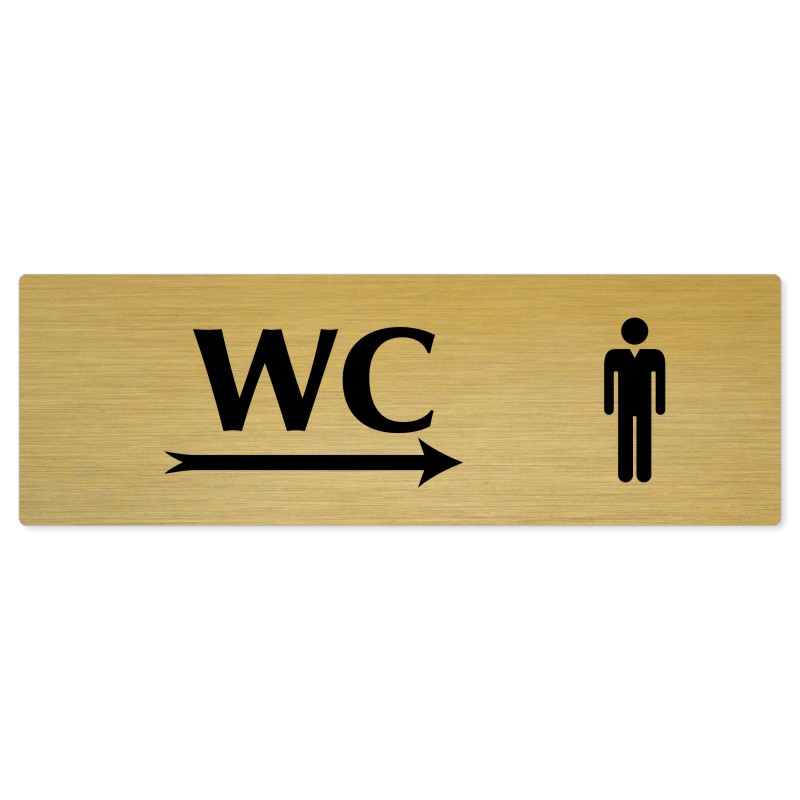 WC muži vpravo, 200x66mm, zlatá popiska 