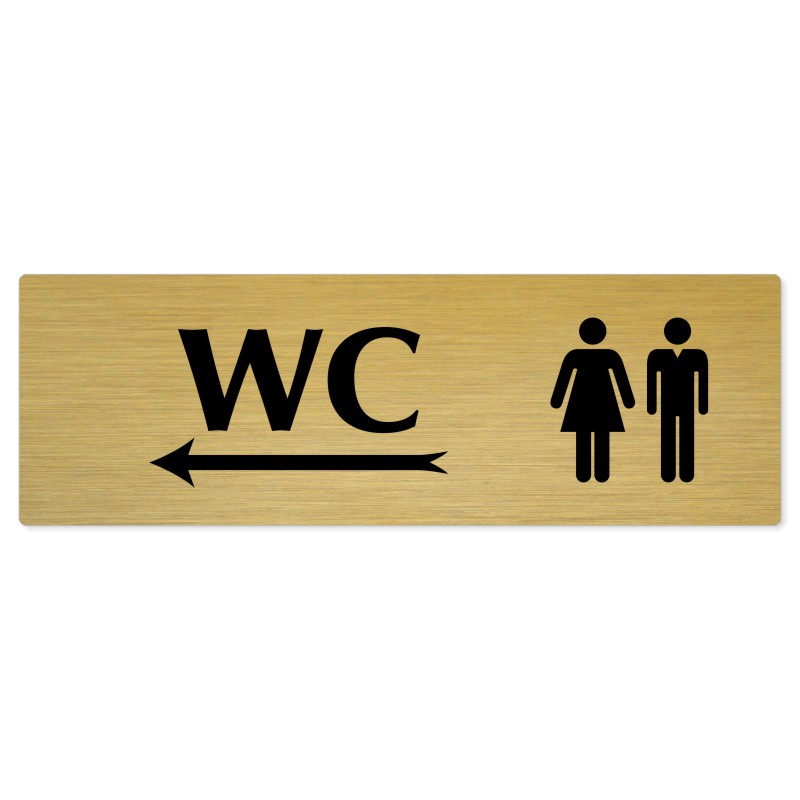 WC společné vlevo, 240x79mm, zlatá popiska 