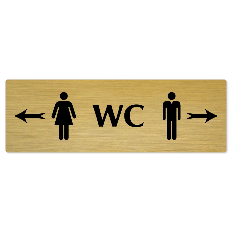 WC společné - rozcestník, 200x66mm, zlatá popiska 
