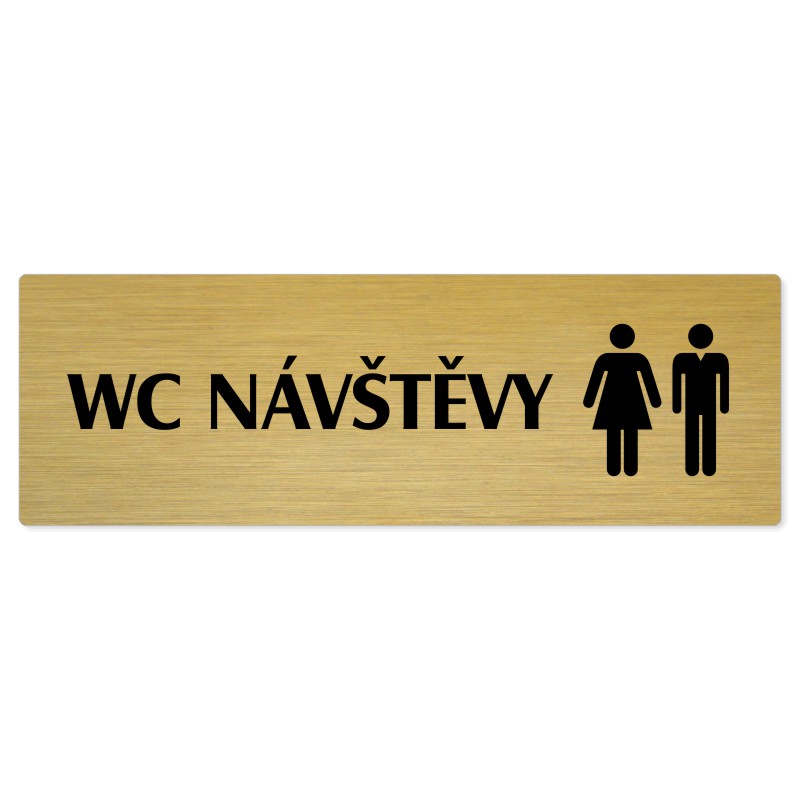 WC návštěvy společné, 240x79mm, zlatá popiska 