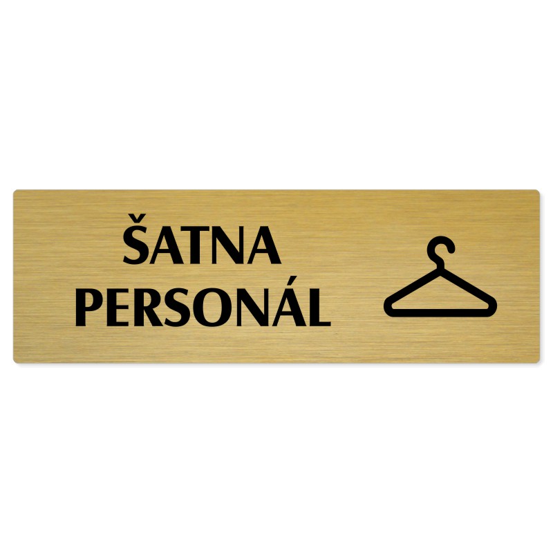 Šatna personál, 200x66mm, zlatá popiska 