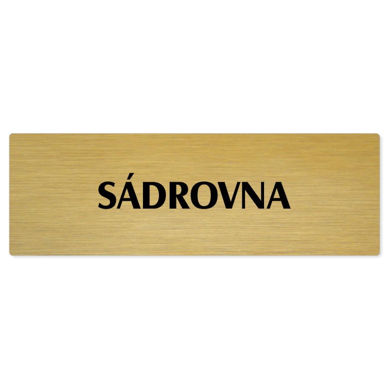 Sádrovna, 200x66mm, zlatá popiska