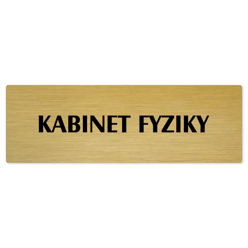 Kabinet fyziky, 200x66mm, zlatá popiska 