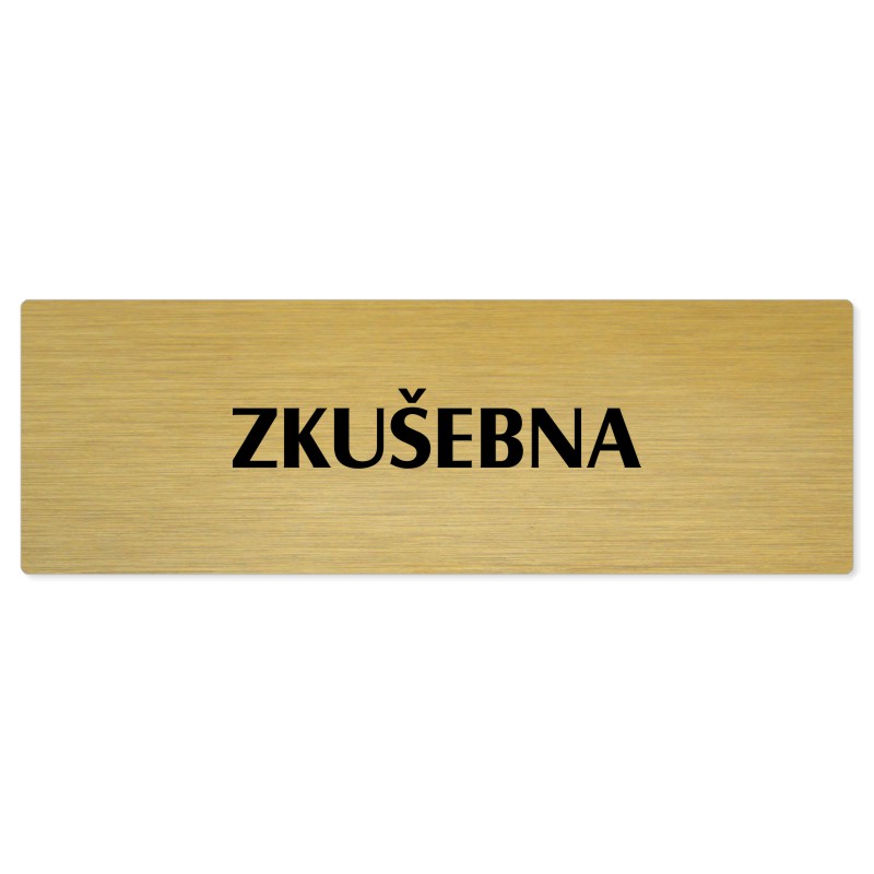 Zkušebna, 240x79mm, zlatá popiska