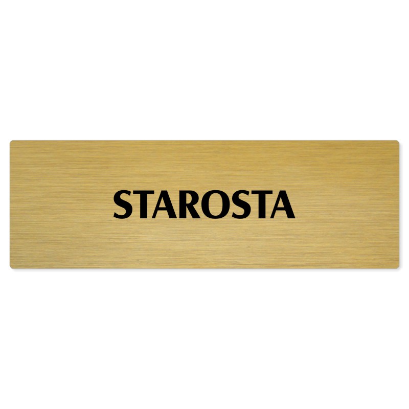Starosta, 240x79mm, zlatá popiska 