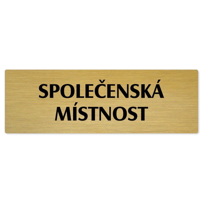 Společenská místnost, 200x66mm, zlatá popiska 