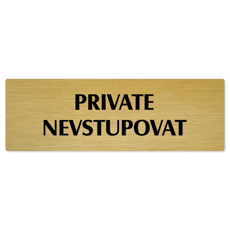 Private, 240x79mm, zlatá popiska 