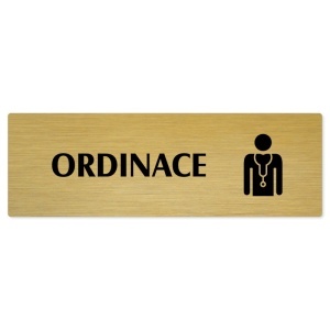 Ordinace, 240x79mm, zlatá popiska 