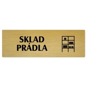 Sklad prádla, 200x66mm, zlatá popiska 