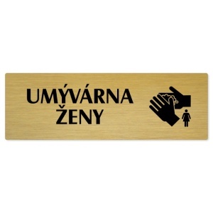 Umývárna ženy, 200x66mm, zlatá popiska 