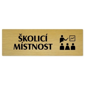 Školicí místnost, 240x79mm, zlatá popiska 