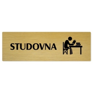 Studovna, 200x66mm, zlatá popiska 