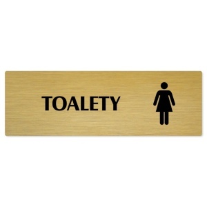 Toalety ženy, 200x66mm, zlatá popiska 
