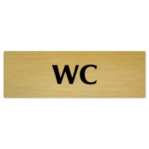 WC, 200x66mm, zlatá popiska 