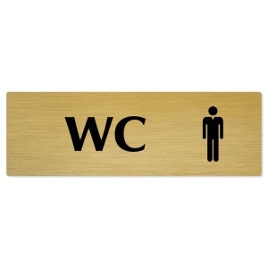 WC muži, 200x66mm, zlatá popiska 