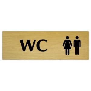 WC společné, 200x66mm, zlatá popiska 