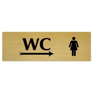 WC ženy vpravo, 200x66mm, zlatá popiska 