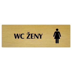 WC ženy, 200x66mm, zlatá popiska 