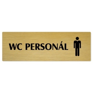 WC personál muži, 200x66mm, zlatá popiska 