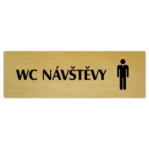 WC návštěvy muži, 200x66mm, zlatá popiska 