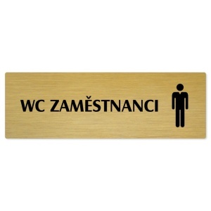 WC zaměstnanci muži, 200x66mm, zlatá popiska 