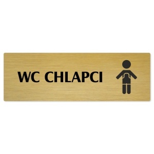 WC chlapci, 200x66mm, zlatá popiska 