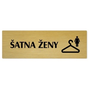 Šatna ženy, 200x66mm, zlatá popiska 