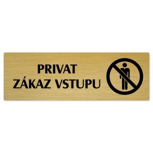 Privat, 200x66mm, zlatá popiska 