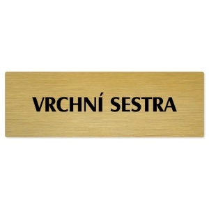 Vrchní sestra, 240x79mm, zlatá popiska 
