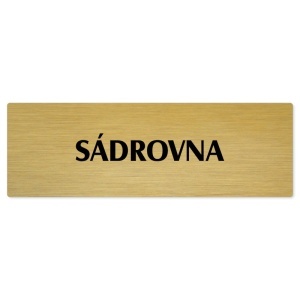 Sádrovna, 200x66mm, zlatá popiska 