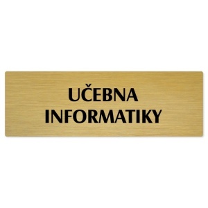 Učebna informatiky, 200x66mm, zlatá popiska 