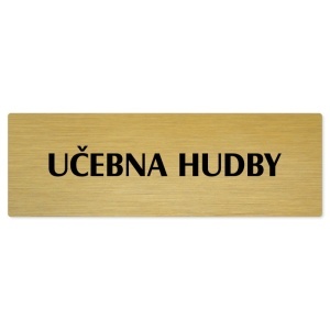 Učebna hudby, 200x66mm, zlatá popiska 
