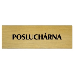 Posluchárna, 200x66mm, zlatá popiska 