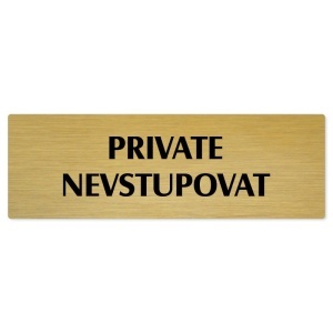 Private, 240x79mm, zlatá popiska 