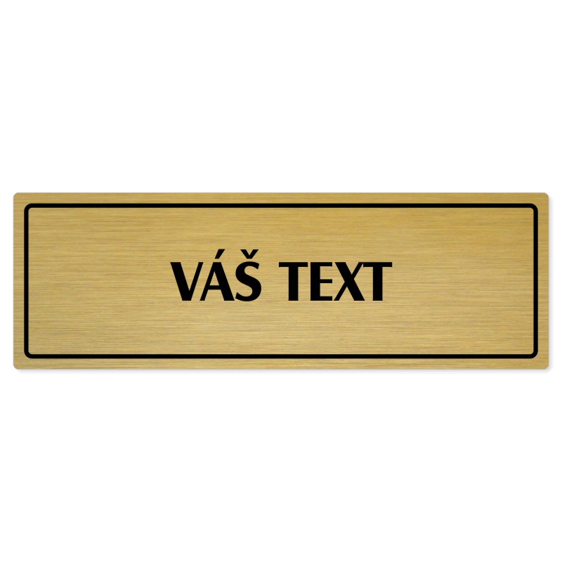 Váš text, 200x66mm, zlatá popiska s rámečkem