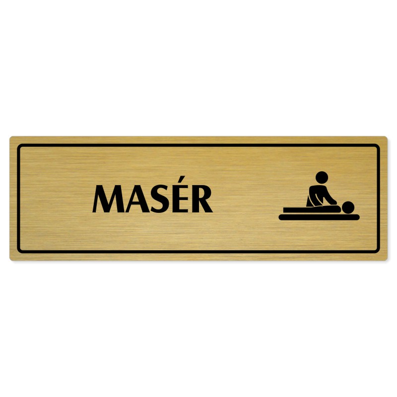 Masér, 240x79mm, zlatá popiska s rámečkem