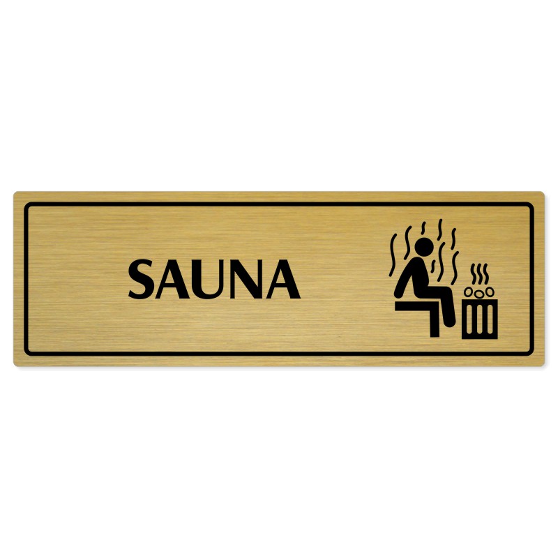 Sauna, 240x79mm, zlatá popiska s rámečkem