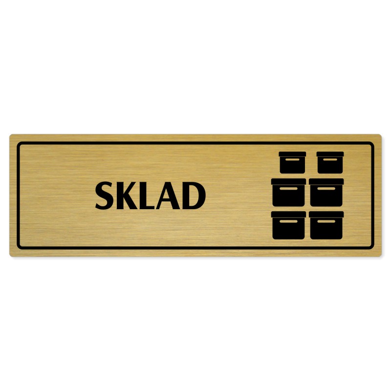 Sklad, 200x66mm, zlatá popiska s rámečkem