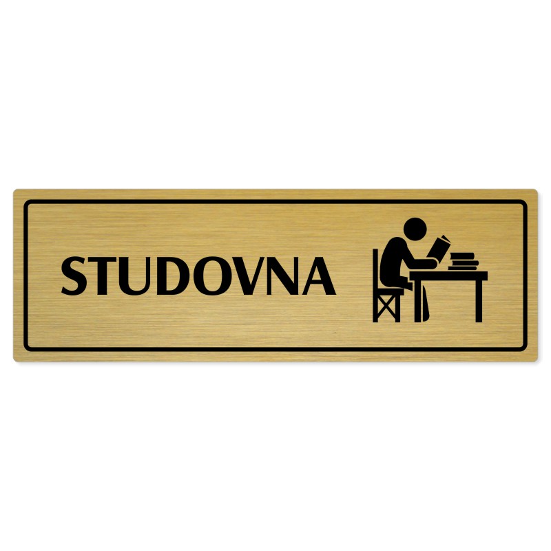 Studovna, 200x66mm, zlatá popiska s rámečkem